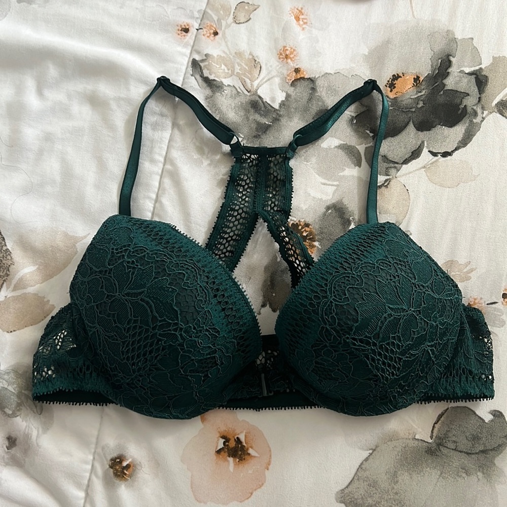 Etam dark teal green bra ,34C.
